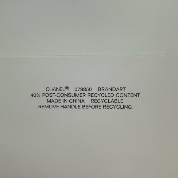 Like New Size Small Chanel Signature Paper Shopping Bag/Tote 10” X 8” X 3” - Picture 4 of 8